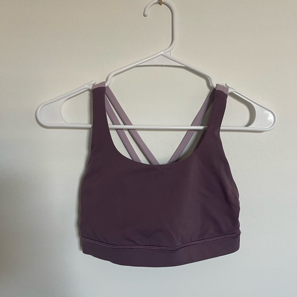 Lululemon Energy Bra Long Line – Crossback Purple Size 4